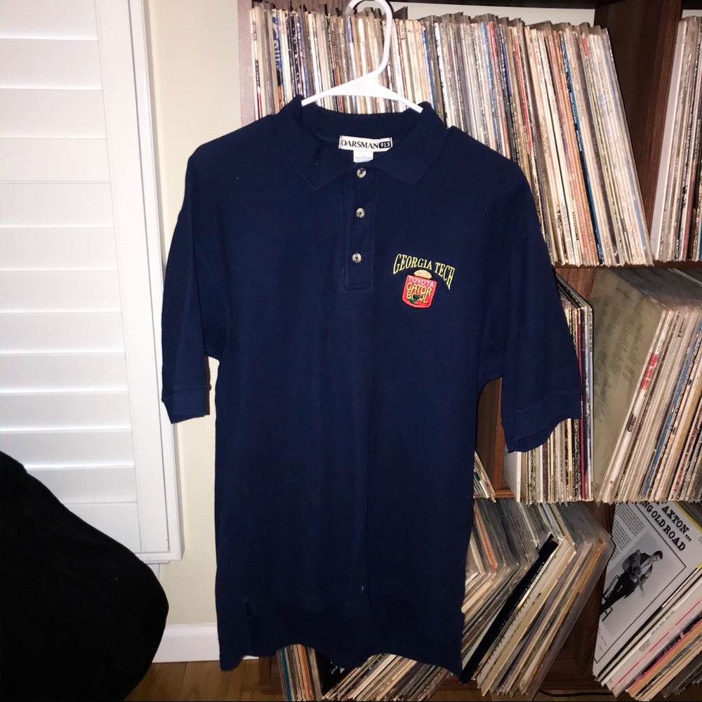 VINTAGE Navy Georgia Tech Toyota Gator Bowl Polo L
